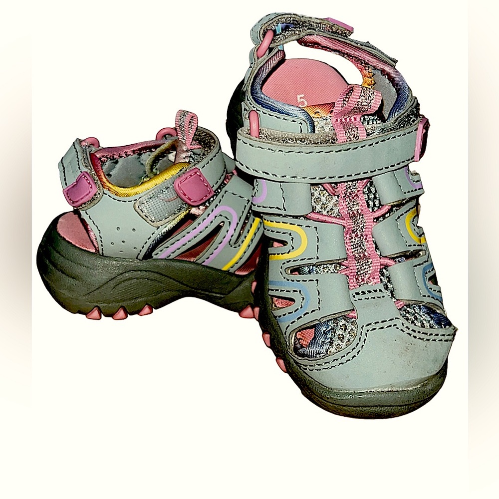 Cat & Jack Toddler Girls Pink & Gray Afton Hiking Sandals